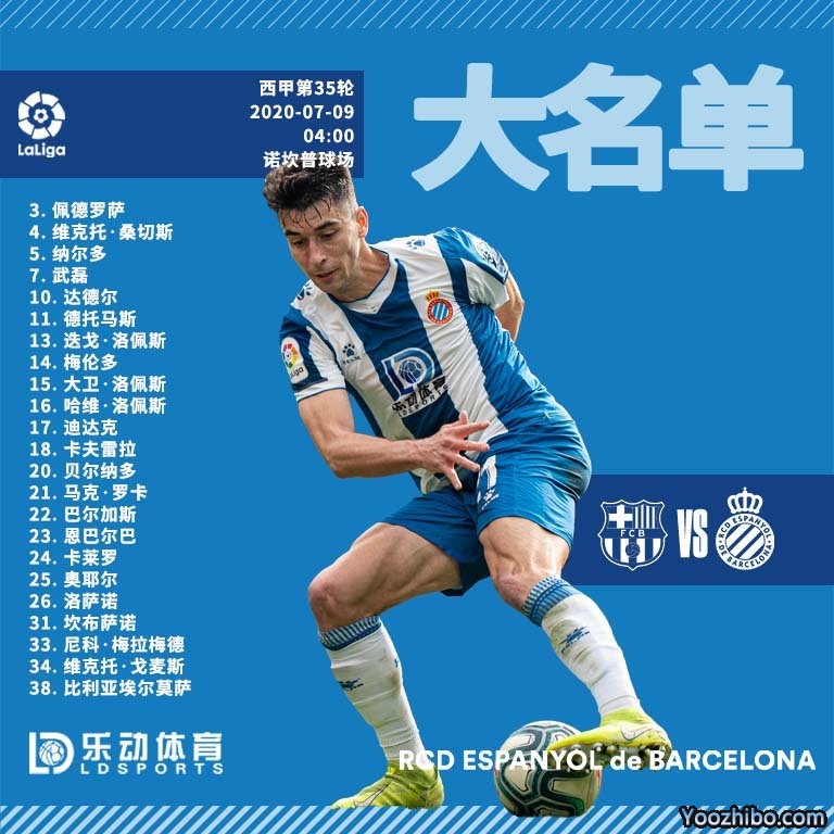 西班牙人vs<a href=/zuqiuxilie/barcelona/ target=_blank class=infotextkey>巴萨</a>大名单