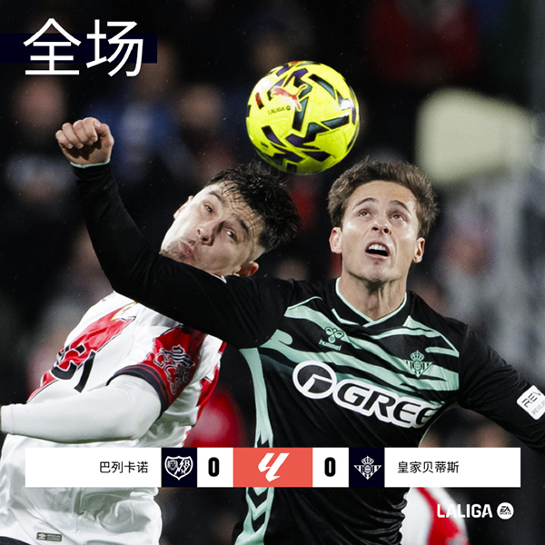 12月16日 西甲第16轮 巴列卡诺vs皇家贝蒂斯 全场录像及集锦