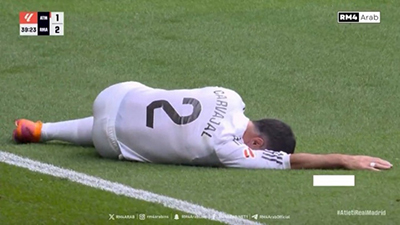 皇马右后卫告急!卡瓦哈尔右腿比目鱼肌受伤,官方确认伤缺4周