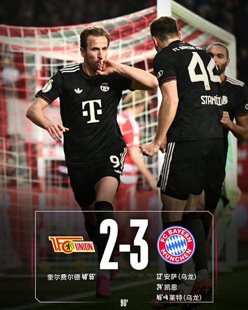 12月04日 德国杯1/8决赛 柏林联合vs拜仁慕尼黑 全场录像及集锦