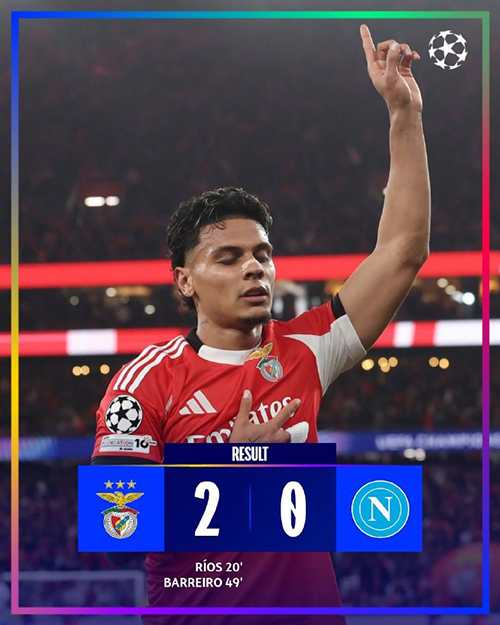 12月11日 欧冠第6轮 本菲卡vs那不勒斯 全场录像及集锦