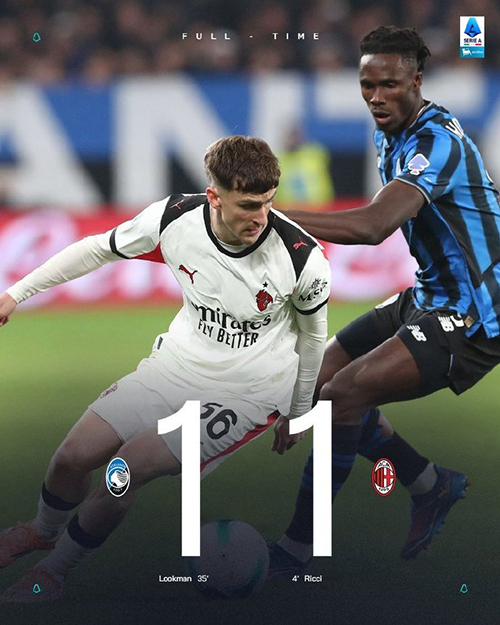 10月29日 意甲第9轮 亚特兰大vsAC米兰 全场录像及集锦