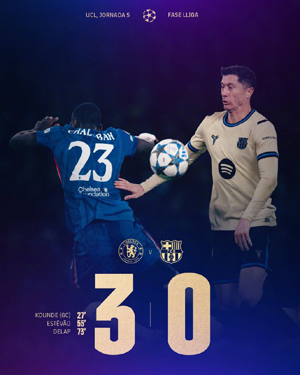 11月26日 欧冠第5轮 切尔西vs巴塞罗那 全场录像及集锦