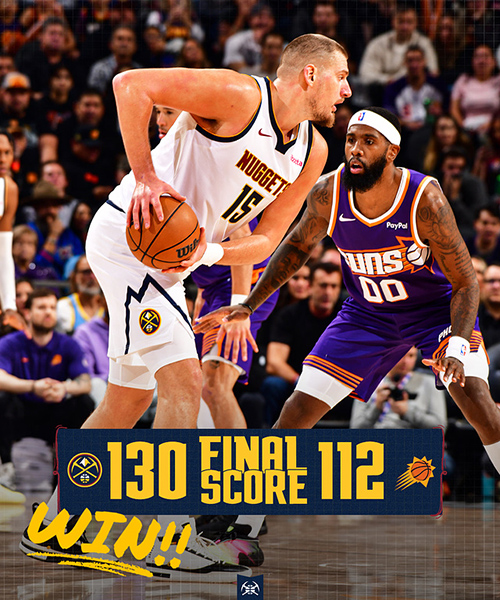 掘金130-112大胜太阳，  <a href=/qiuxingxilie/lanqiuxilie/130.html target=_blank class=infotextkey>约基奇</a>26+9+10，布克24分